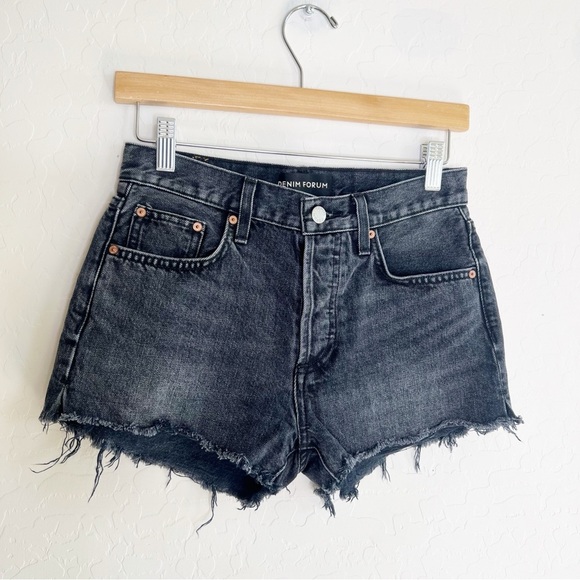 Denim Forum The Yoko Black Cutoff Short - Picture 1 of 7